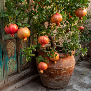 2 Pomegranates 'Parfianka' in 3.5 Inch Pots- Great for Patio Containers or in your yard