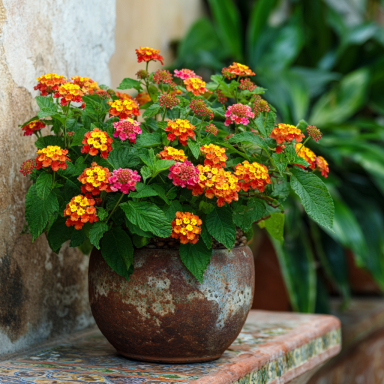 Miss Huff Lantana Camara Flowers Cold Hardy -Natural Mosquito Repellant-Attract Hummingbirds & Butte