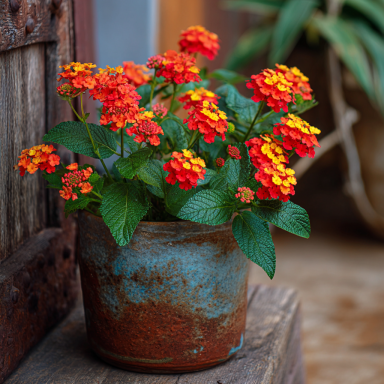 Dallas Red Lantana Camara Flowers Live Plants-Natural Mosquito Repellant Garden-Attract Hummingbirds