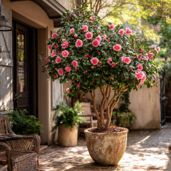 Dad’s Pink Camellia in 4 inch pot *Cold and Heat Sensitive* Cannot Ship Out of the USA