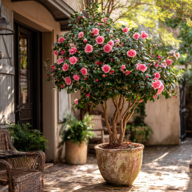 Dad’s Pink Camellia in 4 inch pot *Cold and Heat Sensitive* Cannot Ship Out of the USA