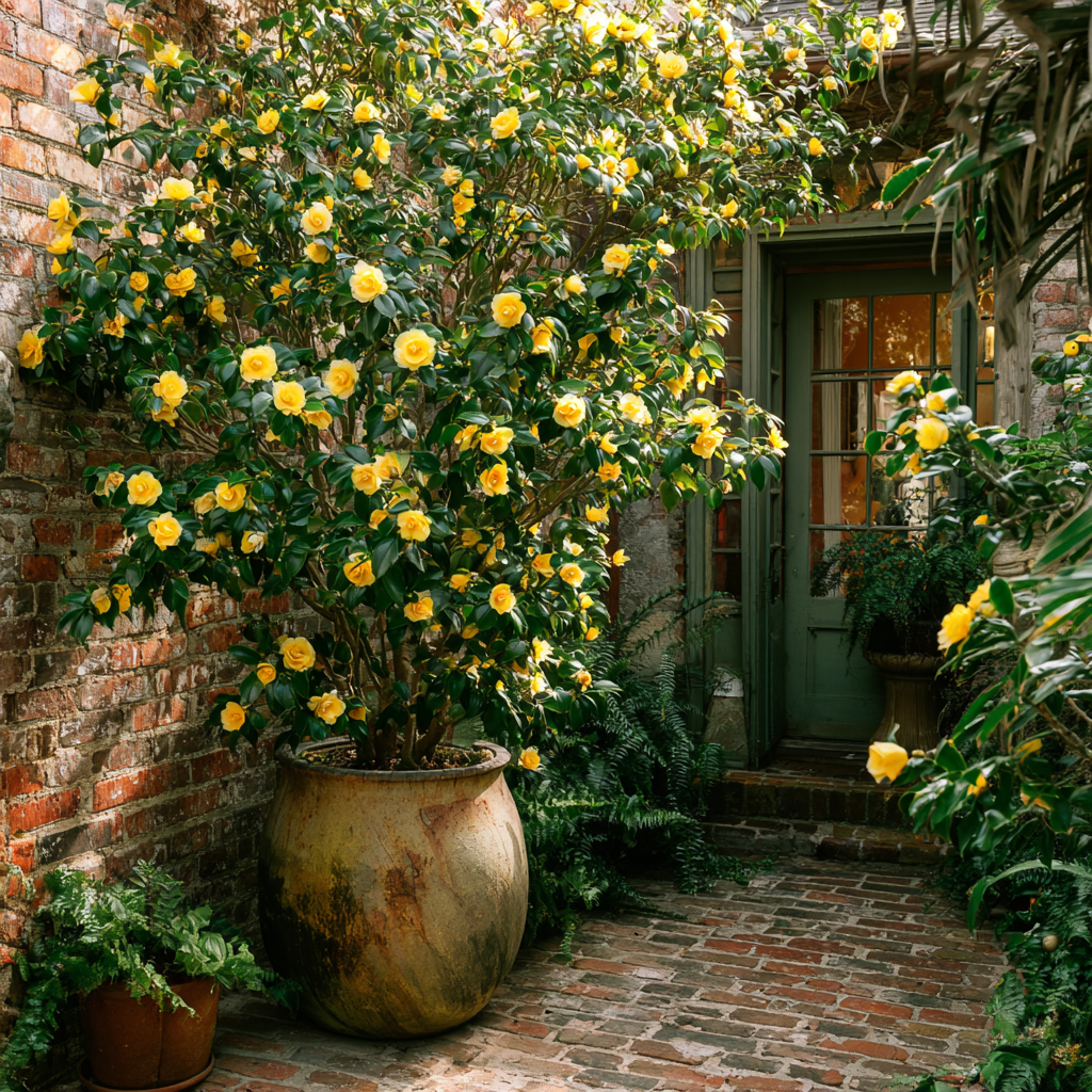 daylilynursery: Jury Yellow Camellia in 4 inch pot *Cold and Heat