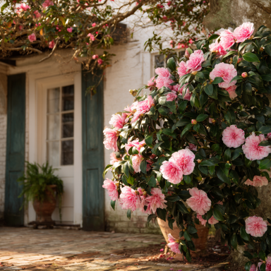 La Peppermint Camellia in 4 inch pot *Cold and Heat Sensitive* Cannot Ship Out of the USA