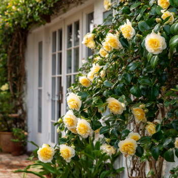 Lemon Glow Camellia in 4 inch pot *Cold and Heat Sensitive* Cannot Ship Out of the USA