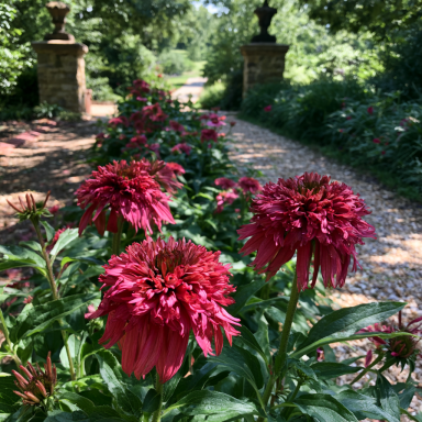 Double Scoop Cranberry Coneflower/ Echinacea in 4 Inch Pots (one plant per pot) Deer Resistant!