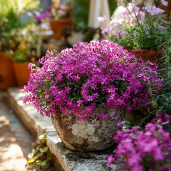 Scarlett Flame Creeping Phlox Subulata in a 4 inch pot