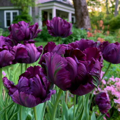 10 Negrita Parrot Tulip (Tulipa 'Negrita Parrot') Bulbs