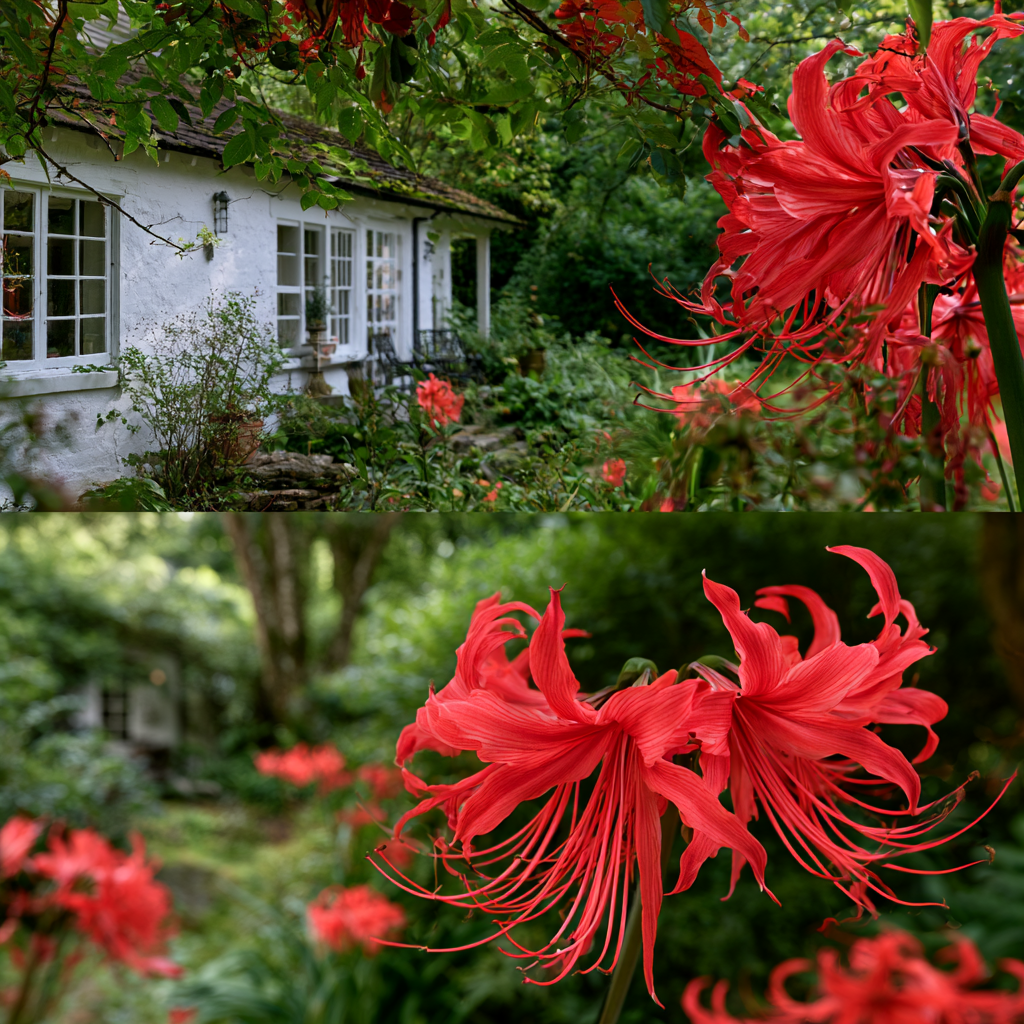 オリーブ(グロリアサリリー、アマゾンリリー！) daylilynursery: 3 Pack Bareroot Red Surprise Lily/ Resurrection Lily