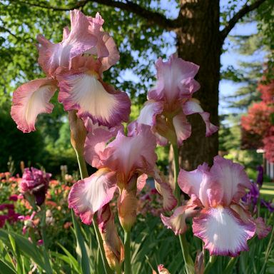 3 Wine Festival Reblooming Bearded Iris (Iris germanica) Bareroots