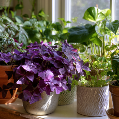 10 Rare 'Purple Rain' Shamrock Bulbs - Easy Houseplant - Oxalis - Bulbs