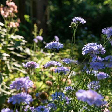Scabiosa columbaria 'Butterfly Blue' Pincushion Flower in a 3.5″ Pot